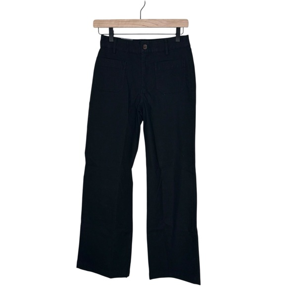 J. Crew Lizzie Wide Leg Pocket Linen Blend Pants high rise NWT 25P Black - Picture 3 of 9